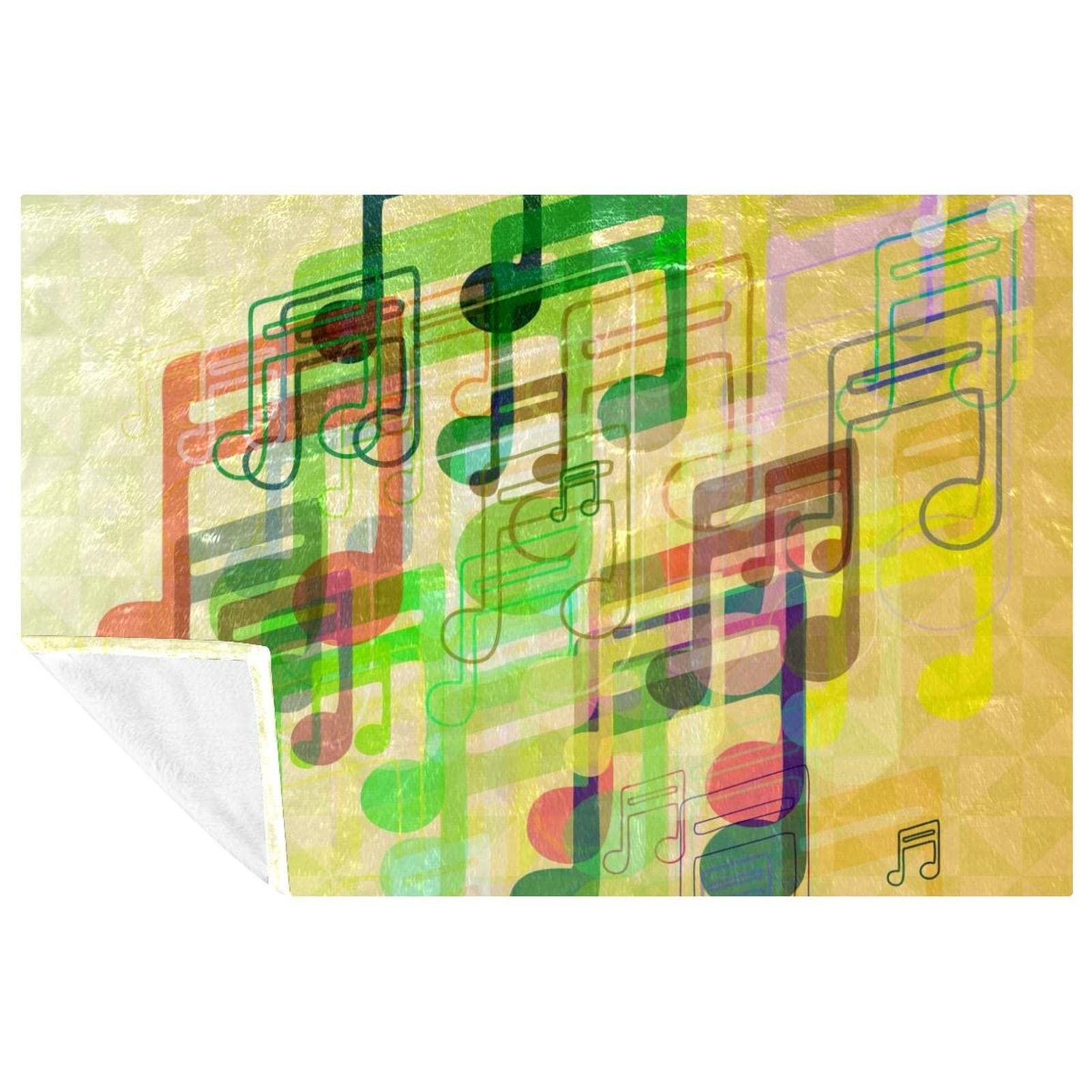 Couverture cadeau note de musique colorée idée douce et chaude pour chambre et salon