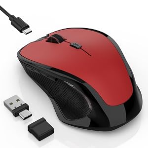 Bluetooth Wireless Mouse 2 4G Ergonomic Rechargeable Computer Mouse for MacBook Air iPad Pro PC with Jiggler Mode