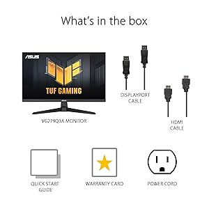 ASUS TUF Gaming 25 (24.5 viewable) 1080P Gaming Monitor (VG259Q3A) FHD, 180Hz, 1ms, Fast IPS, Extreme Low Motion Blur, FreeSync, Variable Overdrive, Speakers, 99% sRGB, Shadow Boost 3yr Warranty