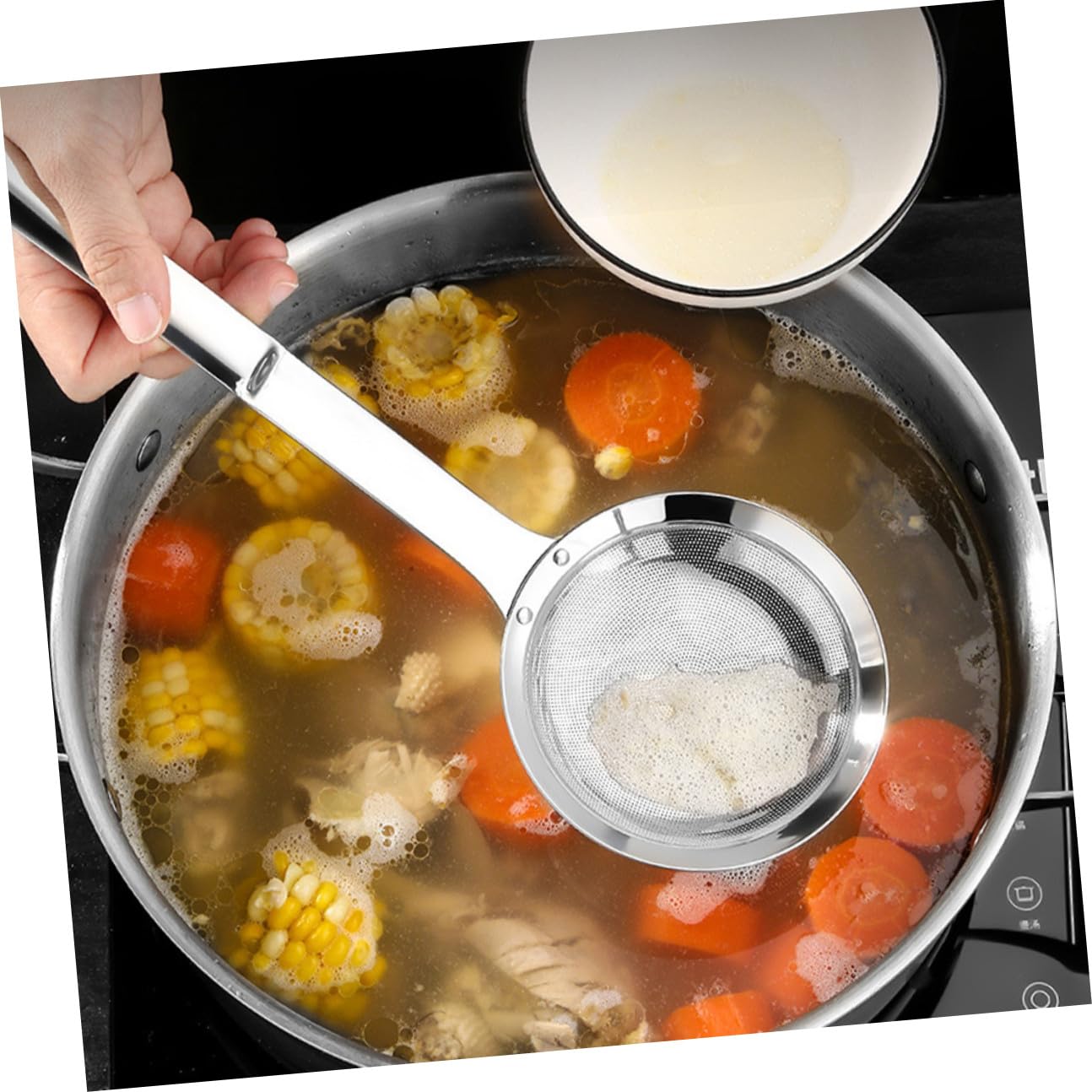 Gadpiparty 3pezzi Setaccio Maglie Fini in Acciaio Inox Colino per Alimenti Setaccio per Farina per Dolci Colino per Cucinare Filtro per Succhi Utensili da Cucina