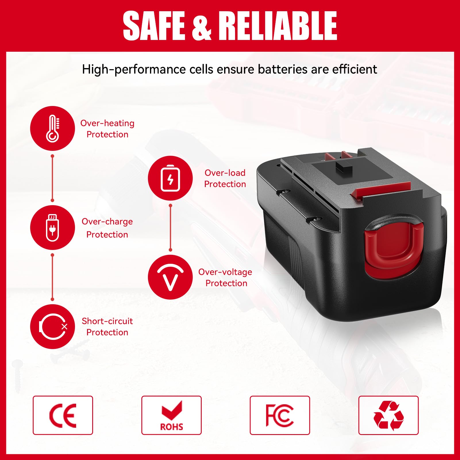 Black And Decker Weed Eater Battery Upgraded To 4800mAh]2Pack