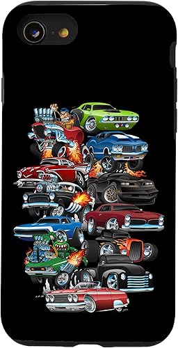 Vista 43 de Funda para iPhone 13 Hotrods, autos clásicos, coches musculosos y carros de carreras