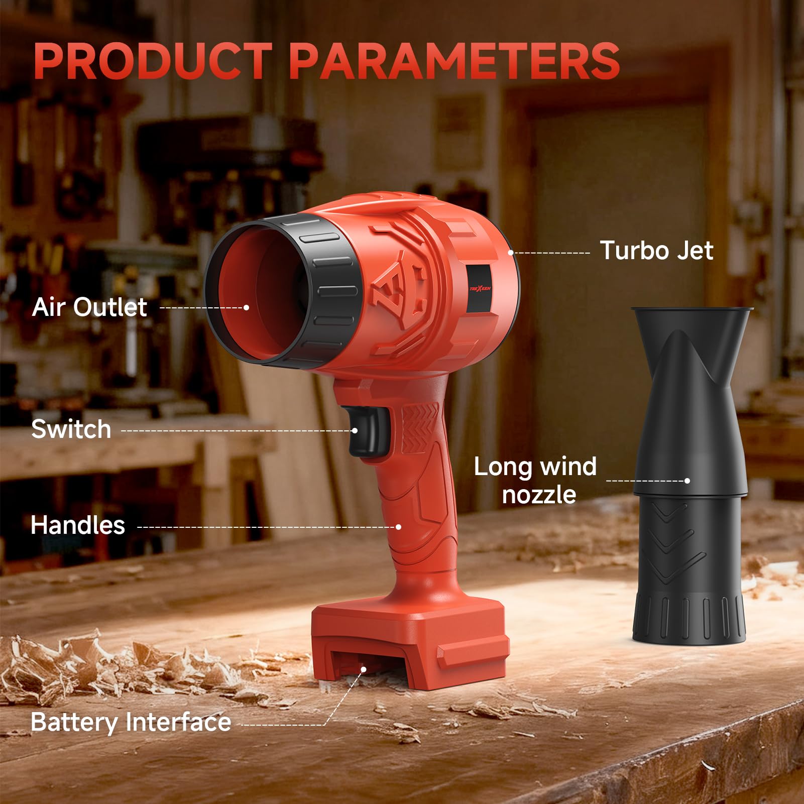 Soffiatore elettrico senza fili per batteria Milwaukee M18, mini soffiatore per foglie per la cura del prato, soffiaggio di foglie e polvere, soffiatore portatile a batteria, soffiatore portatile da