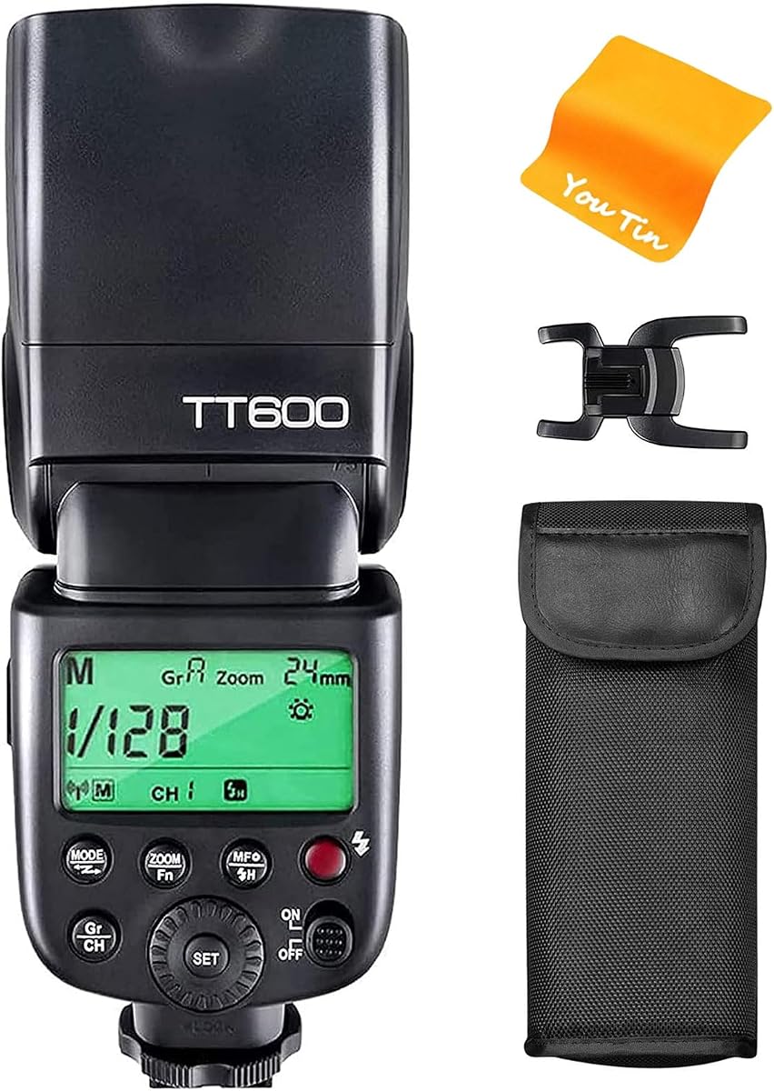 GODOX TT600 2.4G Flash de cámara inalámbrico, Flash manual maestro/esclavo GN60 | 1/8000s HSS, 230 flashes de máxima potencia, reciclaje de 0,1-2,6s, para Canon Nikon Pentax Olympus Fujifilm Panasonic (TT600)