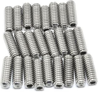25pcs Socket Set Screws 1/4-20x3/4" 304 Stainless Steel Full Thread Cup Point Grub Screws
