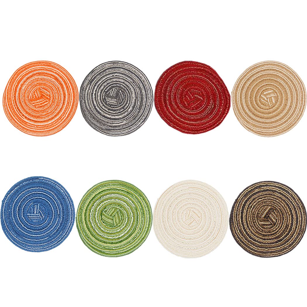 SCF2017 8Pcs Round Cotton Coasters for Drink Cup Mats 11cm Small Cute Placemats(Mixed color)