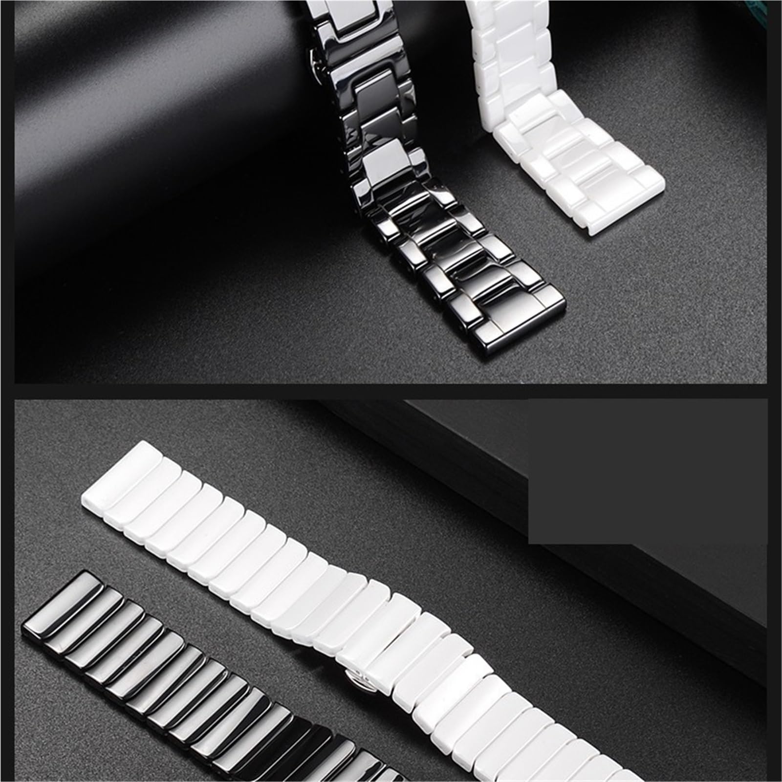 Cinturino in ceramica bianco a sgancio rapido da 22 mm a 20 mm for uomo e donna, cinturino di ricambio universale regolabile
