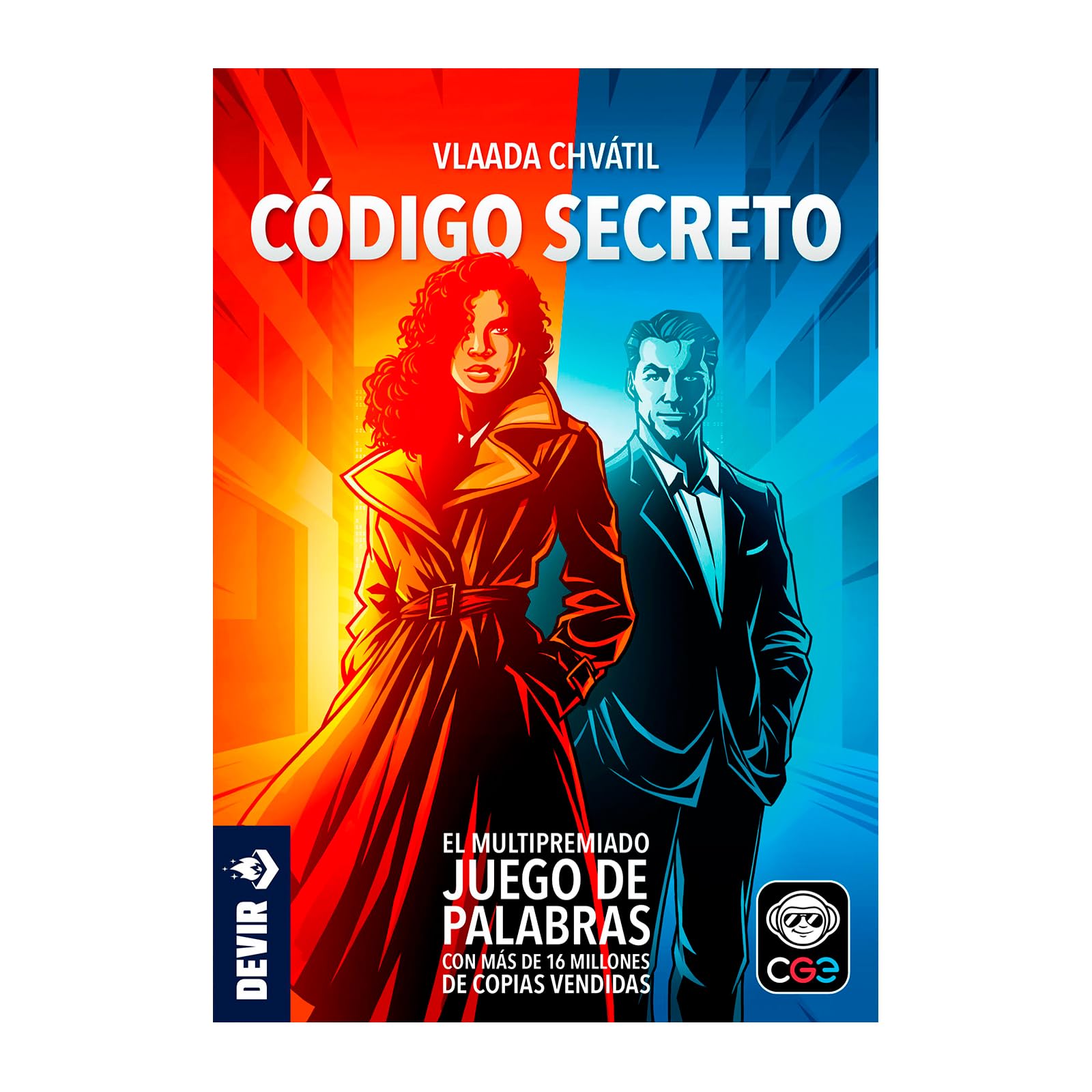 Devir - Código Secreto, Juego de Mesa de Espías y Palabras por Equipos, Estrategia y Deducción, para 2-8 Jugadores, a Partir de 8 Años, Portada 2025 | Edición española