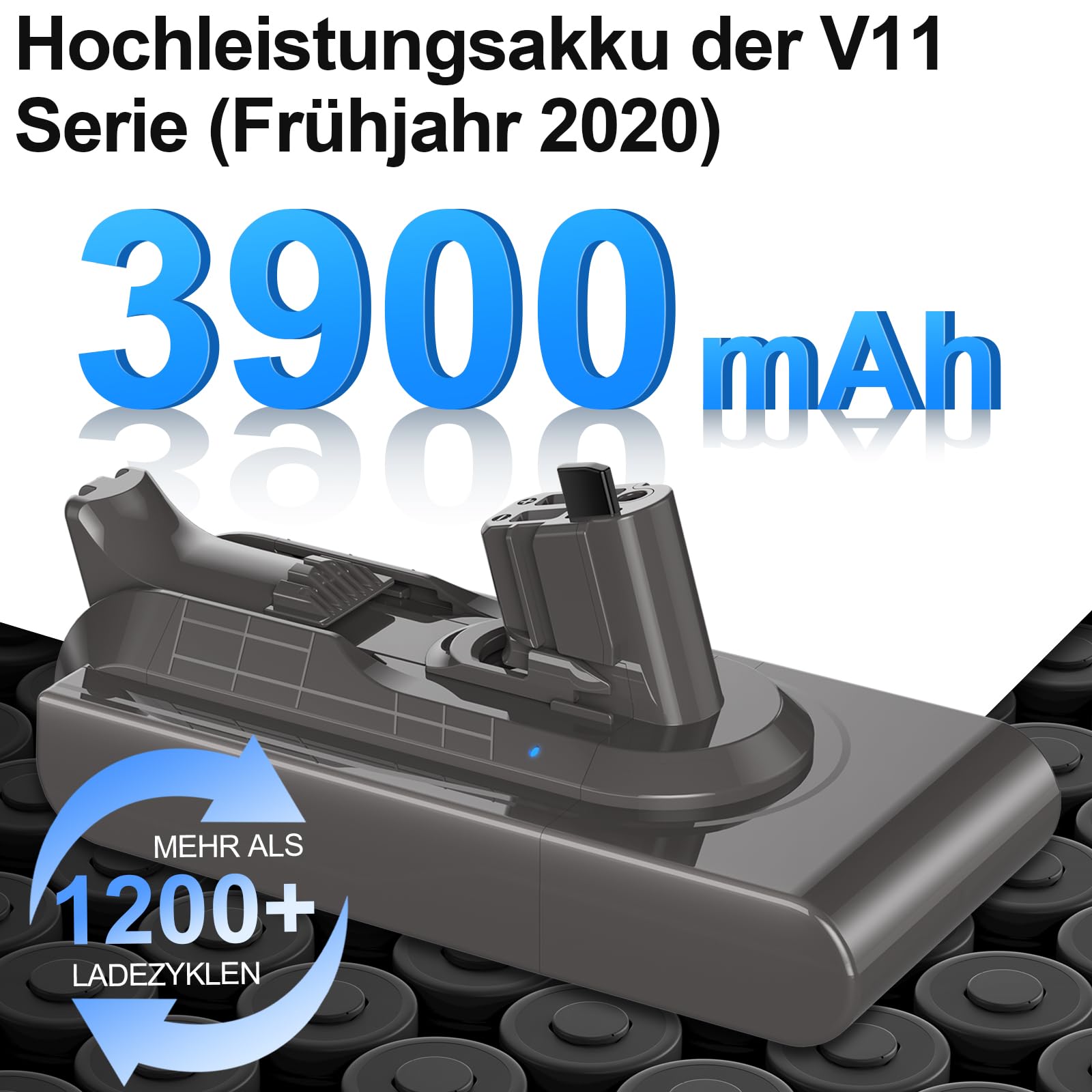 V11 - Batería de repuesto para Dyson 970425-01, SV22, V11 Torque Drive, Absolute (25,2 V, 3900 mAh, SV15)