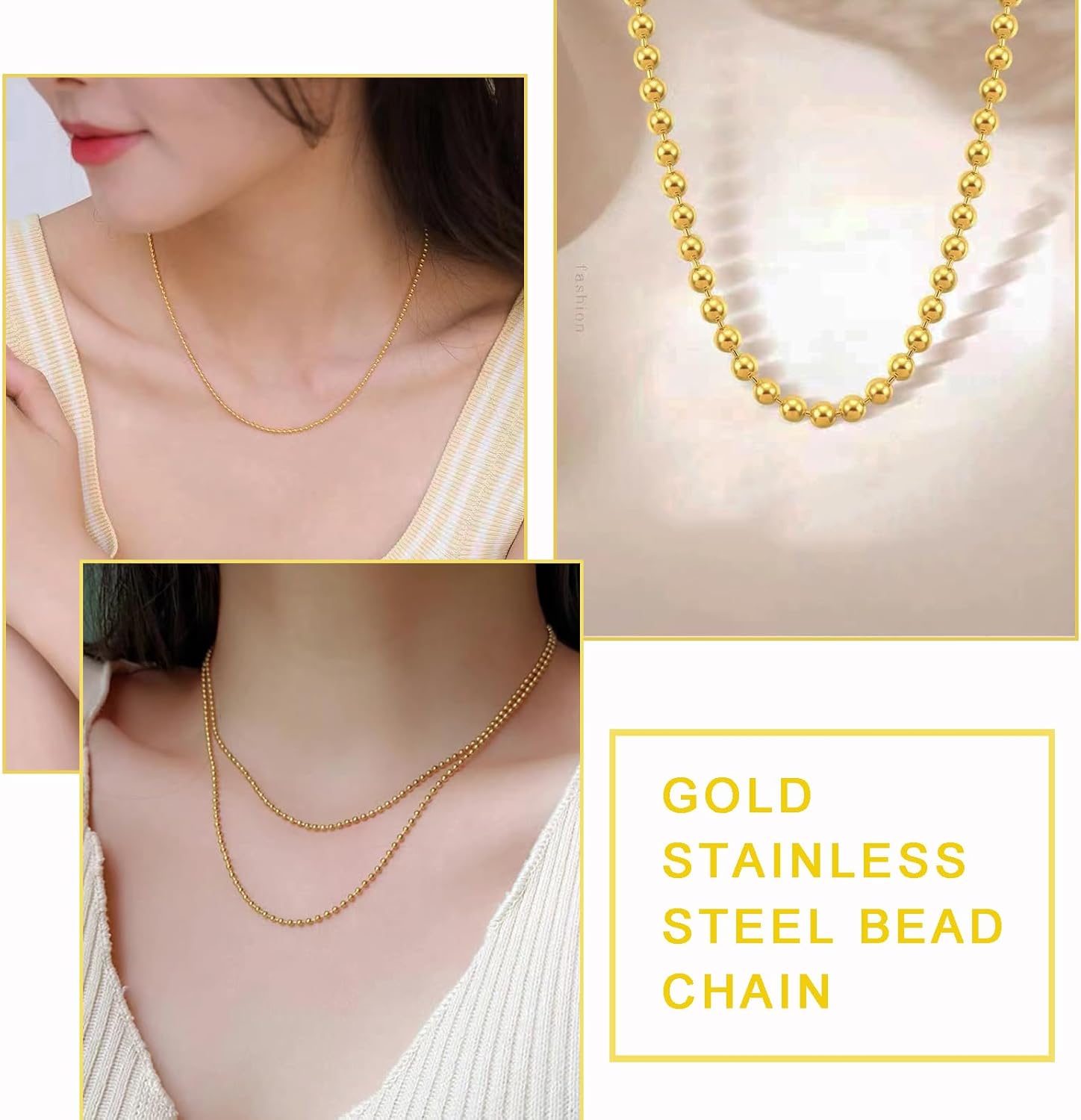 Ball Bead Chain, Stainless Steel Ball Chain with 60 Pieces Connectors Clasps,Bulk Necklace Chains for Jewelry Making Supplies DIY Craft Chain,Dog Tag Chain (2.4mm-36FT & 60pcs connectors) - Image 3