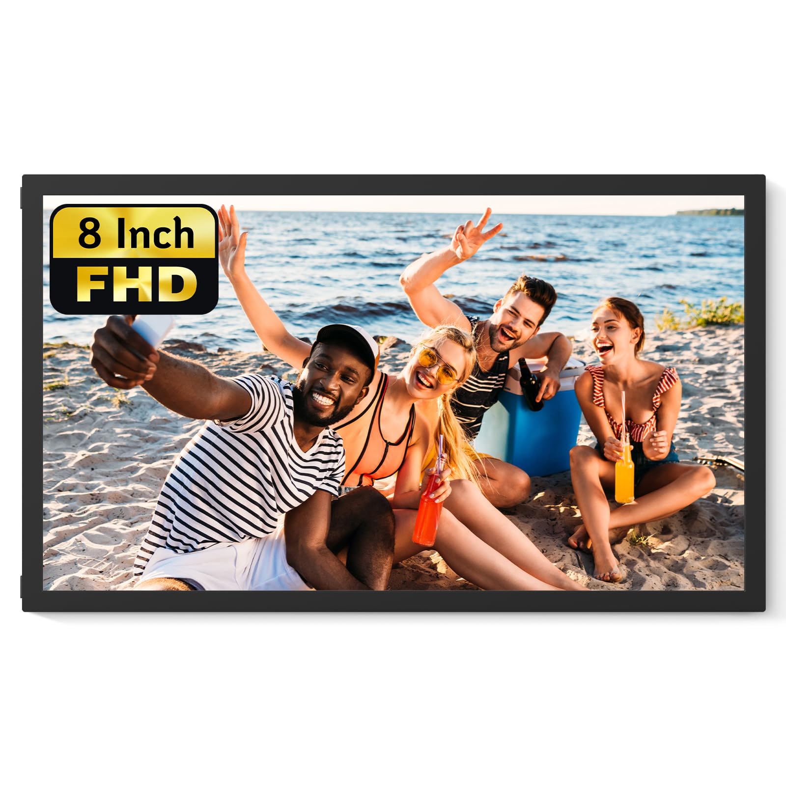 NexFoto 8 inch Touchscreen Digital Picture Frame, 32GB WiFi Digital Photo Frame, Easy to Share Photos/Videos, USB/Micro SD, Gifts for Mom, Black