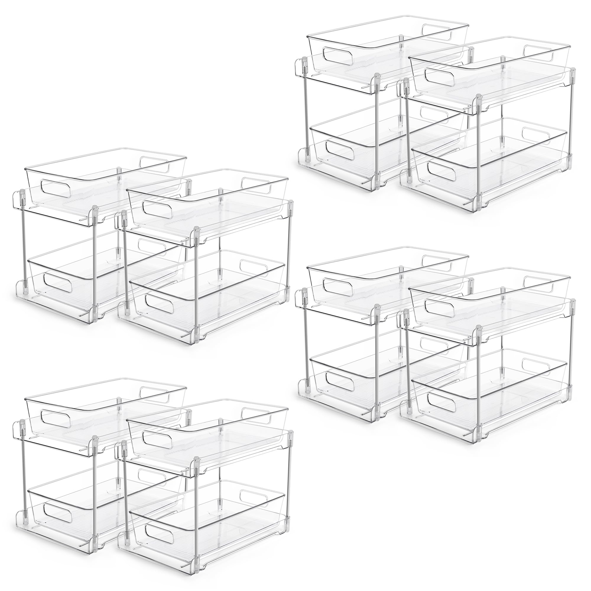 Vtopmart 8 Pack Pull Out Bathroom Under Sink Organizer (S-Standard)