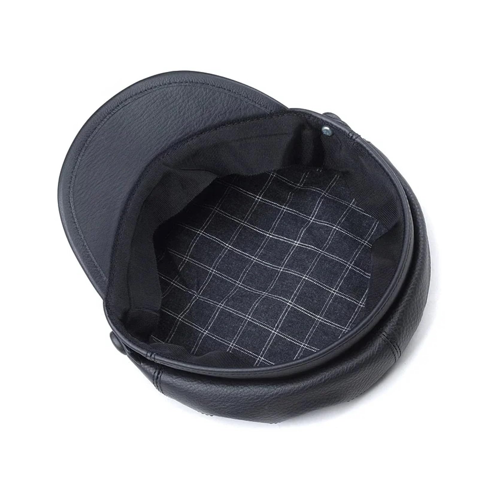 Cappello militare piatto aderente in pelle stile sudcoreano for berretti da baseball neri punk locomotiva personalità donna uomo