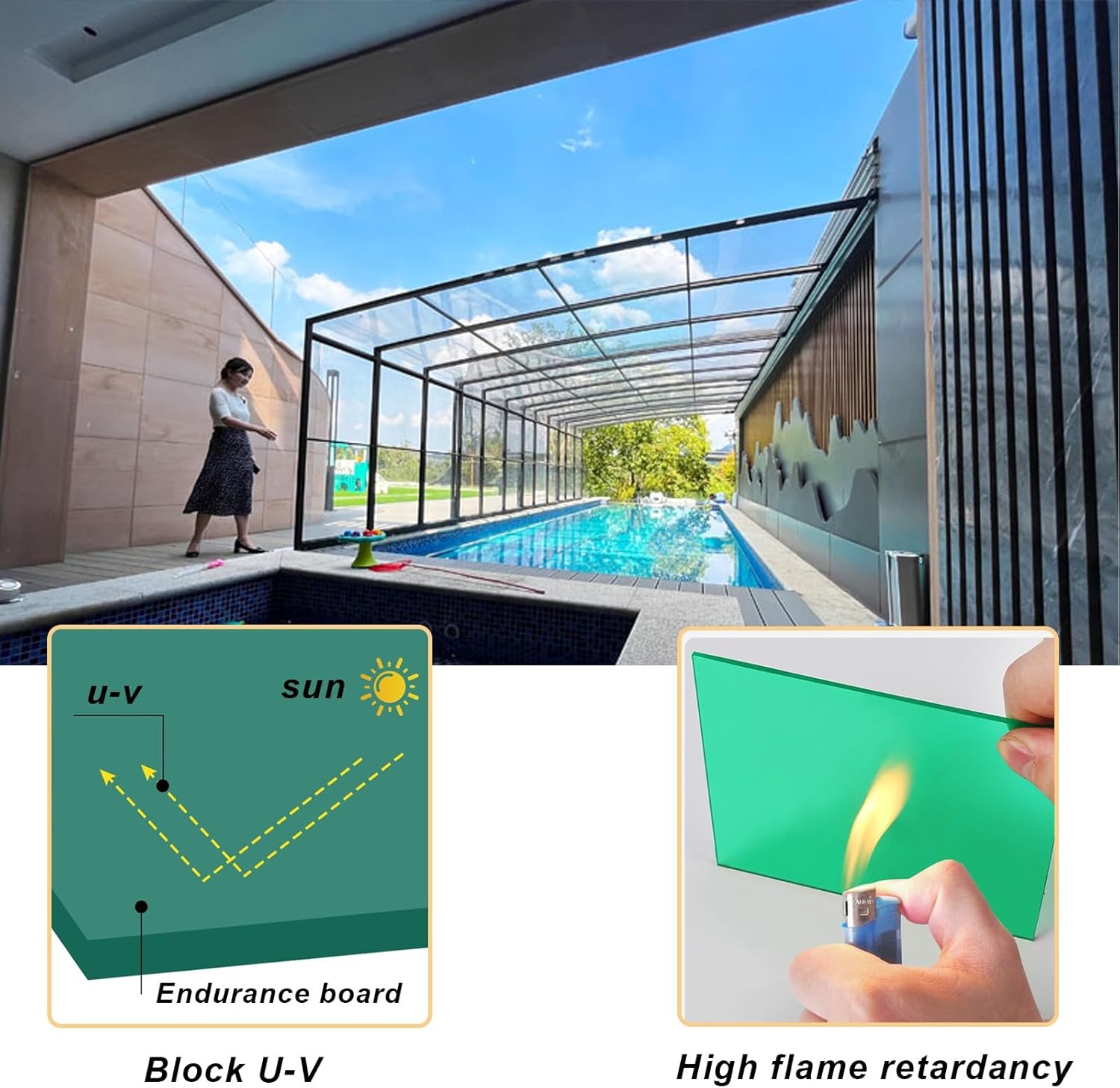 2mm Thick Roof Skylight Panels Polycarbonate Roofing Sheets Transparent Acrylic Plastic Panels,Protection Rain Outdoor Awning Covers