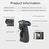 Vista 2 de Nitze Mango lateral ergonómico con roseta para ARRI, arriba/abajo e izquierda/derecha ajustable, mango lateral de aluminio de goma para cámaras