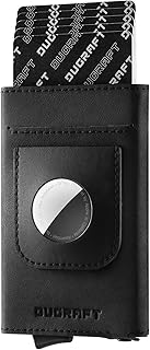 DUGRAFT Pop Up Wallet with AirTag Holder, RFID Blocking Slim Leather Wallet with Money Clip Smart Credit Card Holder Wallet for Men(AirTag Not Included)