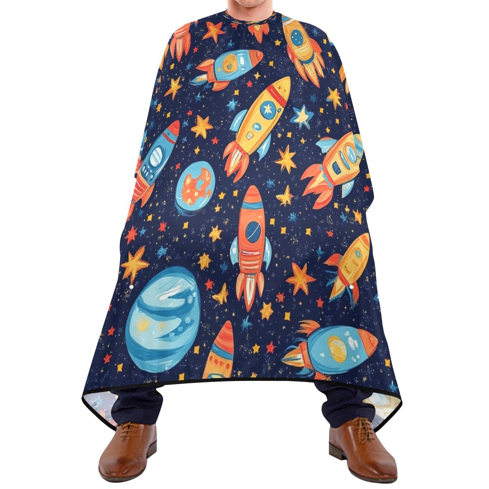 Kigai Rocket Flyer Hair Cutting Cape for Men & Women Waterproof Barber Cape Professional Hairdressing Salon Styling Apron with Adjustable Closure Snap