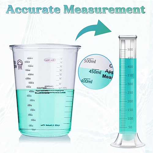 Miniatura 4 de LET'S RESIN Vasos mezcladores de resina, 45 unidades de 32 onzas (33.8 fl oz) 2 escalas de mezcla de pintura precisa con guantes protectores, vasos