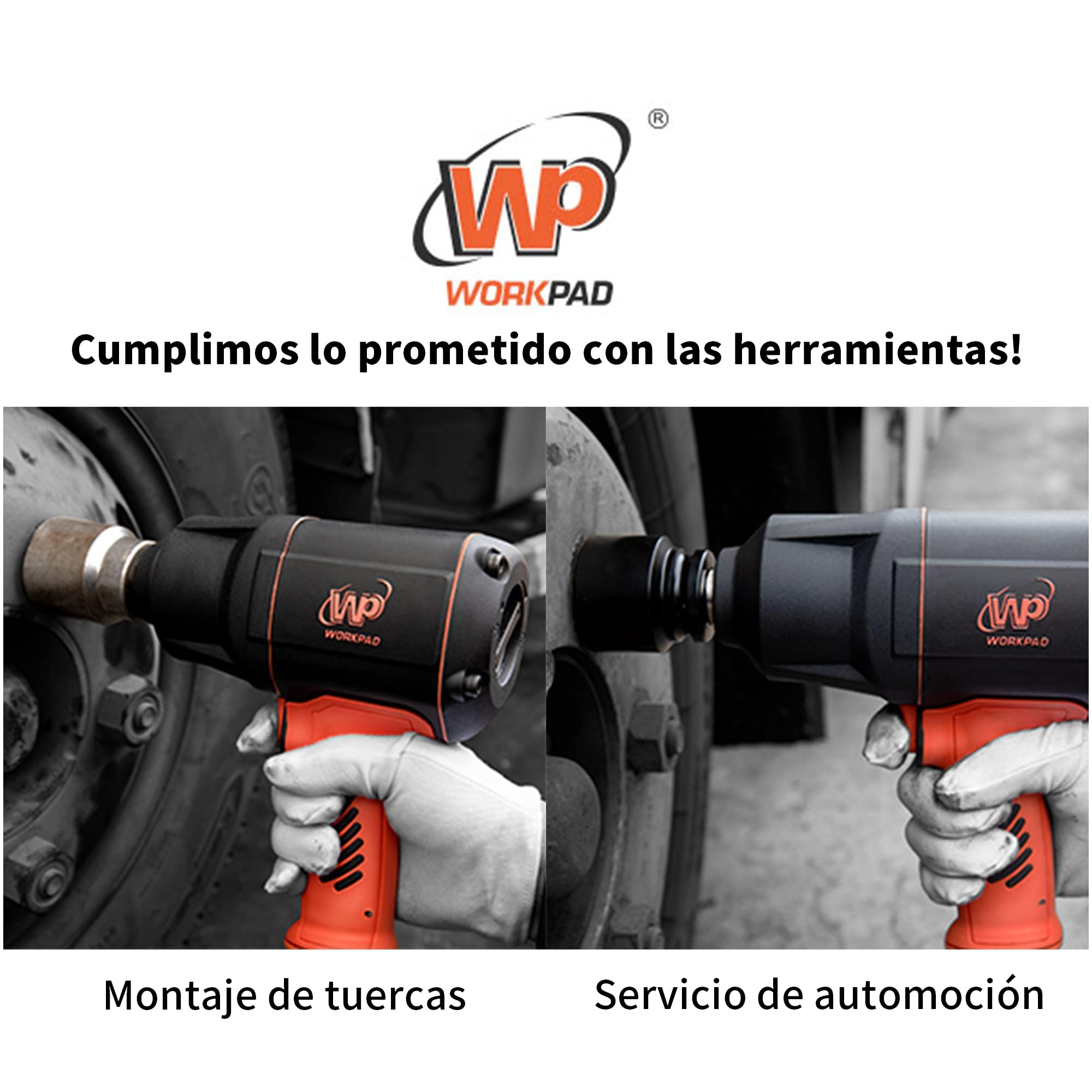WORKPAD Llave de impacto neumática Twin Turbo, par de apriete máx. 2000 Nm. Par de apriete 2000 Nm, cuadradillo 19mm (3/4 pulgada),llave de impacto aire comprimido