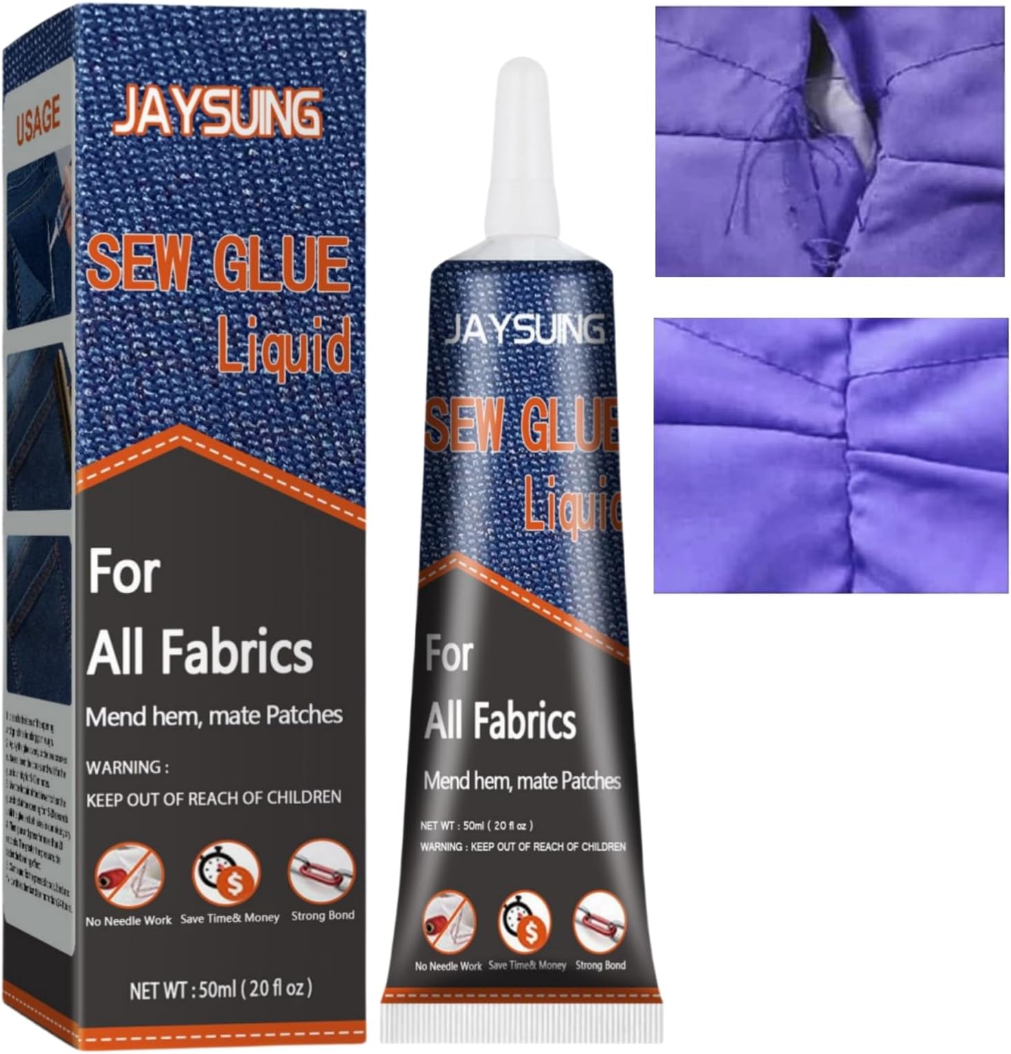Fabric Glue for Cloth,Sew Glue Liquid,Multi-Fabric Sew Glue,Extra Strong Fabric Glue for Upholstery,Instant Fabric Repair Glue,Textile Fabric Glue,Waterproof Fabric Adhesive,Glue Reinforcing Adhesive