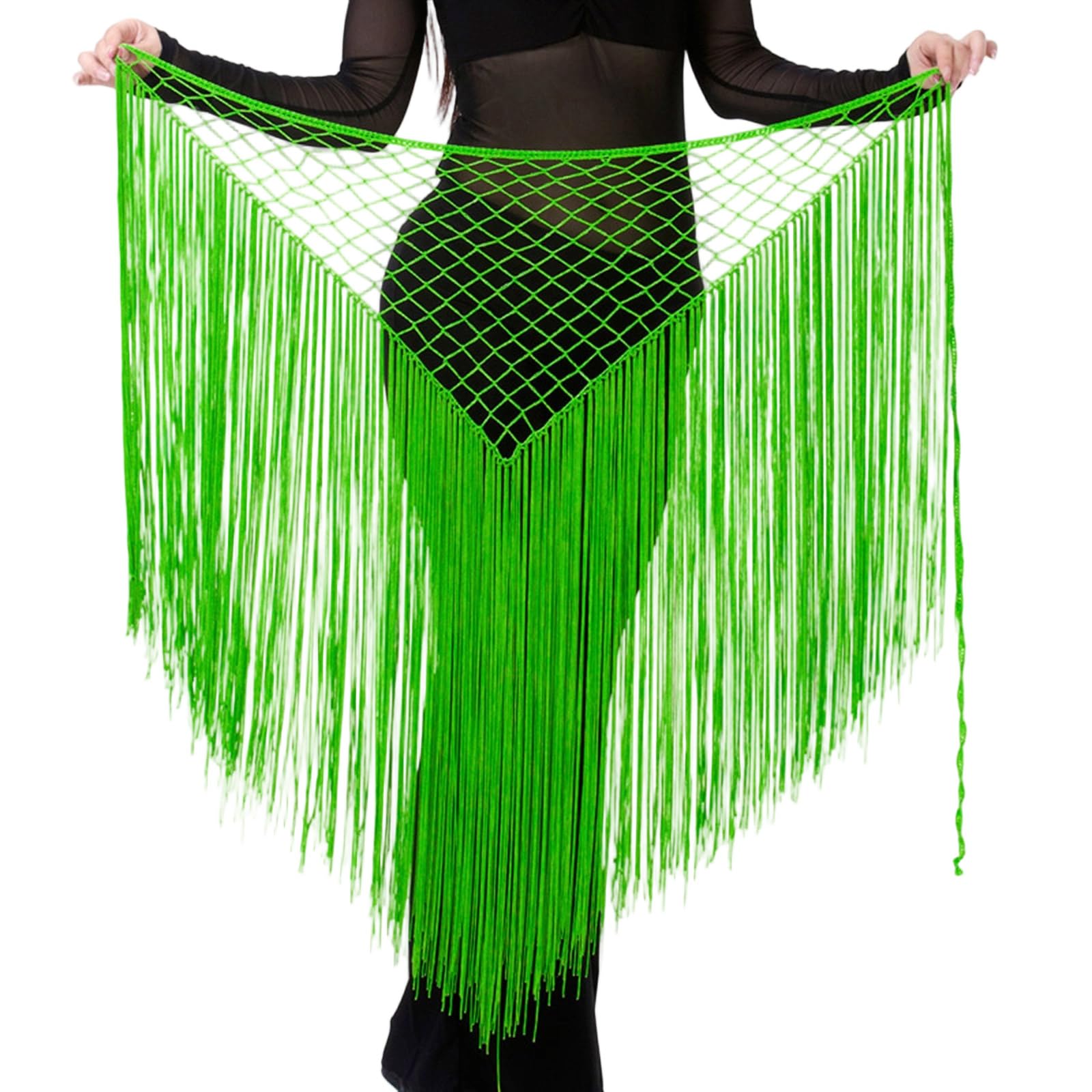 Maxtonser Women Belly Dance Hip Scarf,Hollowed Tassels Triangle Tribal Wrap Skirt Waist Chain Raves Festival Outfits for Women Gir