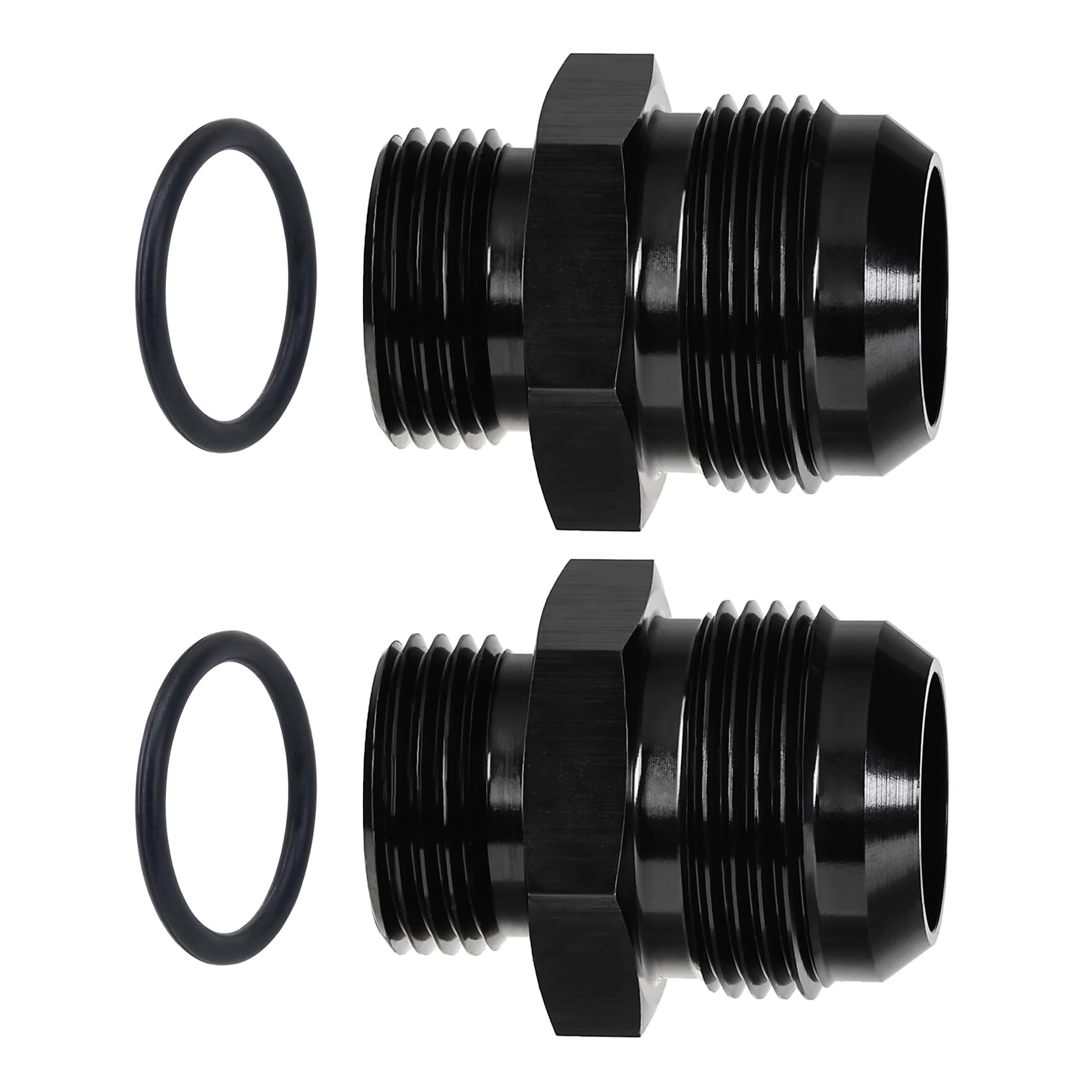 EVIL ENERGY 16AN Flare to 12AN ORB Male 2PCS Fuel Rail Adapter Fitting Black