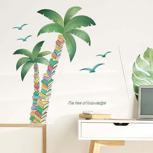 Miniatura 19 de Calcomanías de pared de libros de lectura, calcomanías de pared con cita inspiradora, arte educativo de pared y murales para habitación de niños