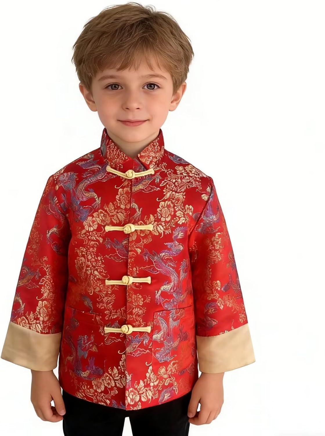 Boys Lunar New Year Chinese Jacket Dragon Traditional Coat Outfits Kids Tang Suit - Image 7