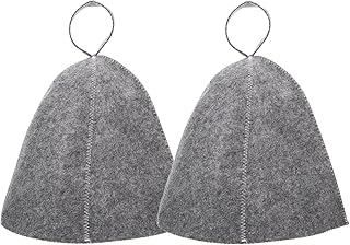 Healeved Russian Bath Hat 2pcs Russian Sauna Hat Felt Sauna Hat Russian Banya Caps Vaporarium Hat Shower Cap for Bathhouse Head Protection Bath Water Absorption Accessories （ Grey Gray Towels