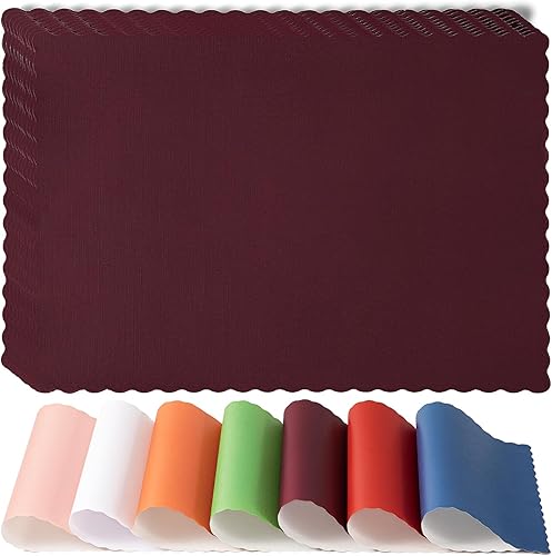 *Mantel individual de papel burdeos 14 pulgadas x10/100 unidades