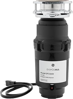 GE GFC565W 1/2 HP Continuous Feed Garbage Disposal - Grinds Meat, Beans & Seeds, Easy Install, Quiet for 2-4 Person Homes