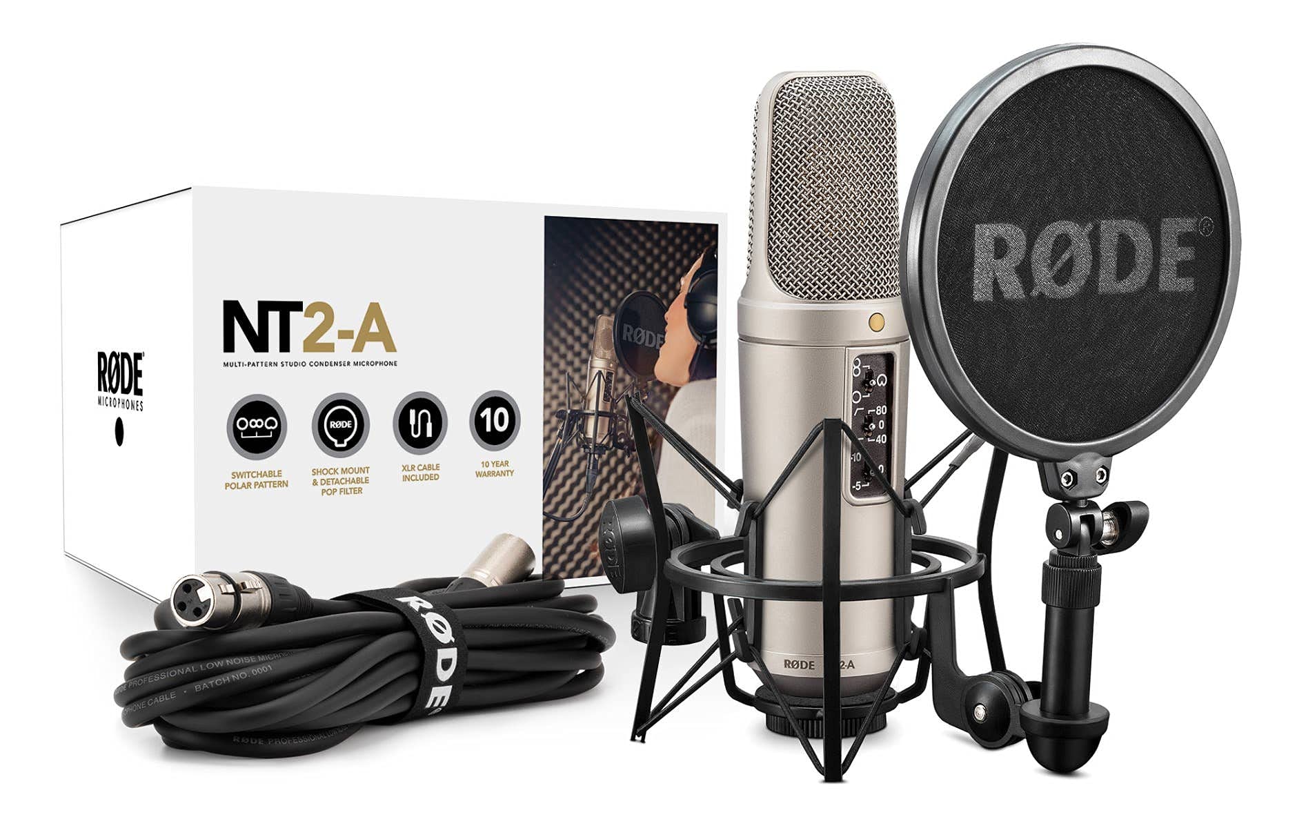 Rode groã & # X178; membranmikrofon NT2-A – – Bola, supercardioide, ocho Micrófono