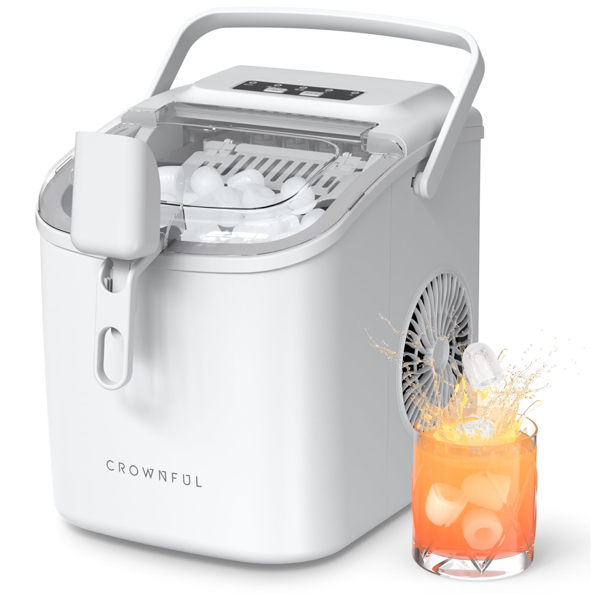 Amazon.co.jp: CROWNFUL 製氷機 家庭用 1.2L 高速製氷 自動洗浄 2種類