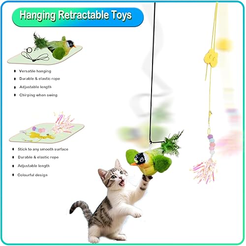 Miniatura 4 de Juguetes interactivos para gatos de interior (7 piezas), bola inteligente de movimiento automático Speedy Tail, juguete de 2 bolas y 2 juguetes