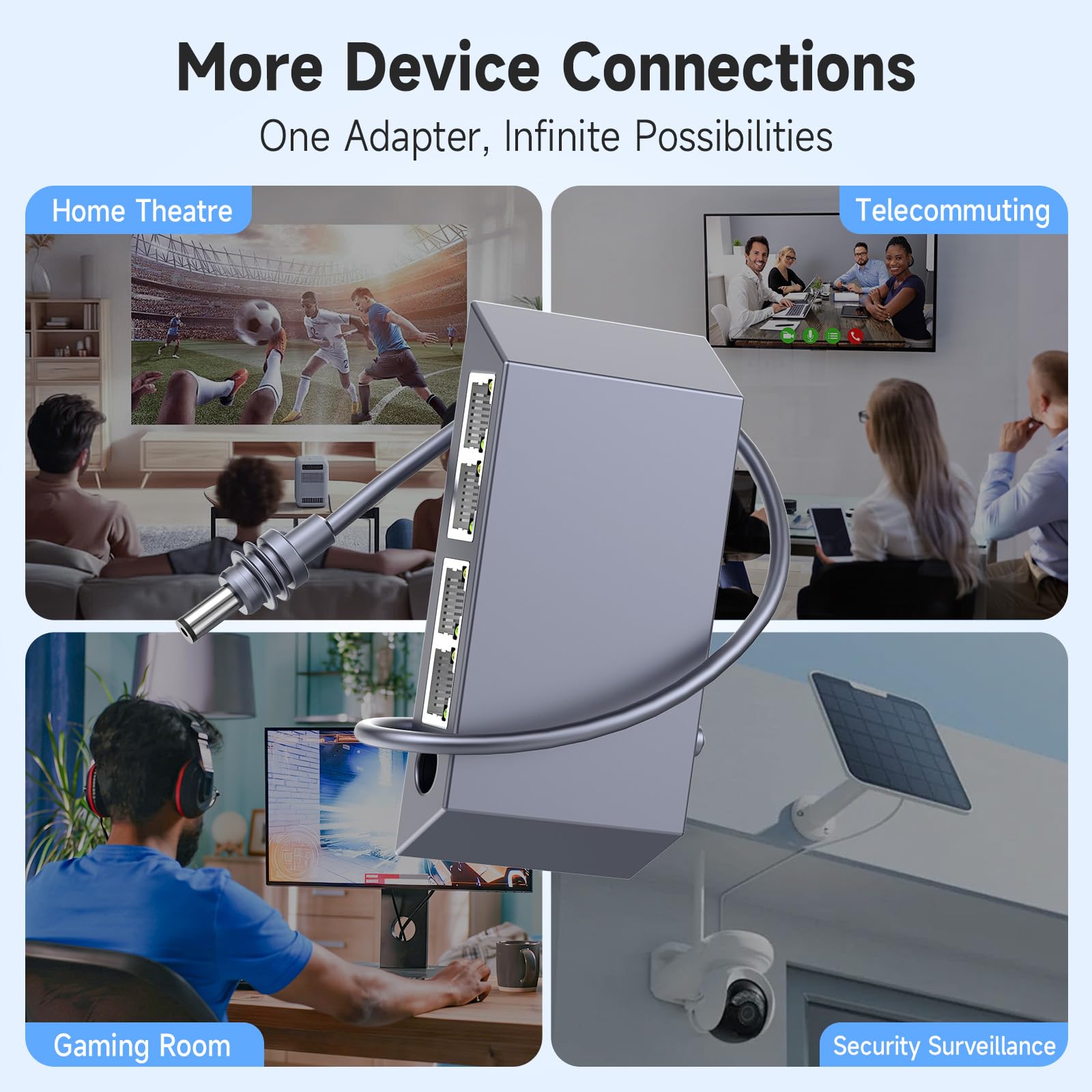Starlik Ethernet, Starlik Gen3/ Mini 4 porte Gigabit Fast 4 dispositivi di rete simultaneamente WiFi Extender Hub | fino a 1 Gbps