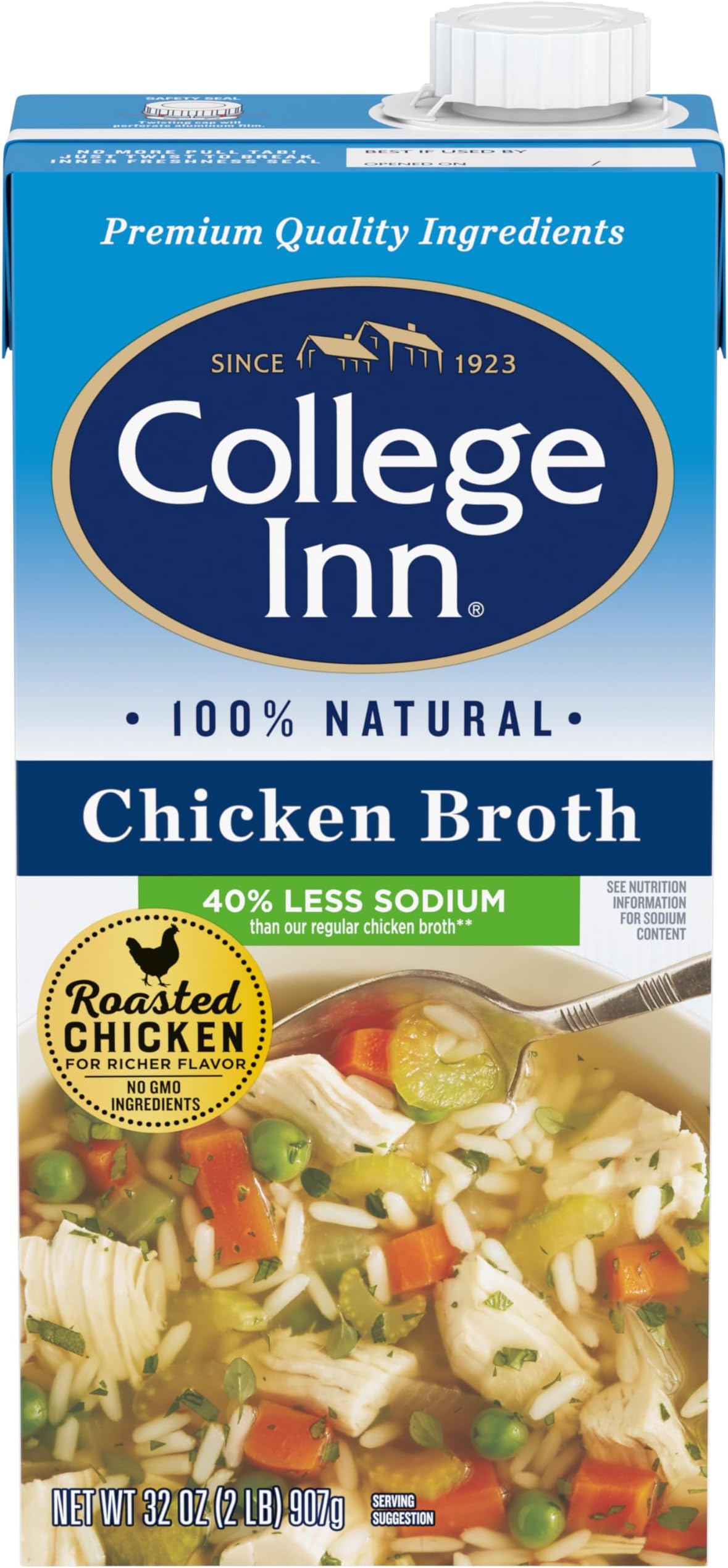 40% Less Sodium Chicken Broth, 32 Fl Oz