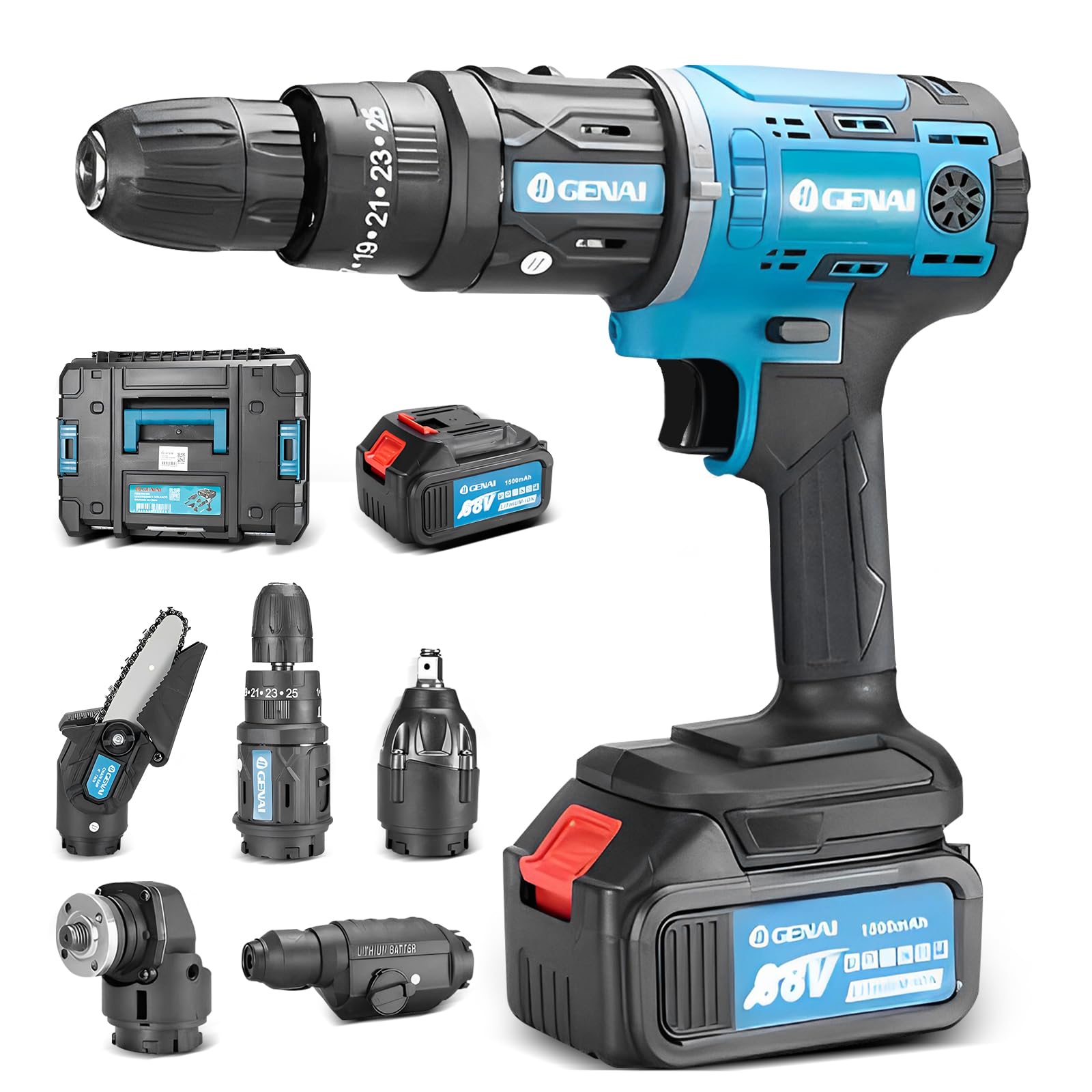 ひゅーに Kit Multiferramenta 5 Em 1 Furadeira Bateria 68v Com Chave De