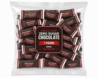 Zero Sugar Dark Chocolate Candy Snack Size Individually Wrapped Bulk 1 lb Approx 50 Pieces