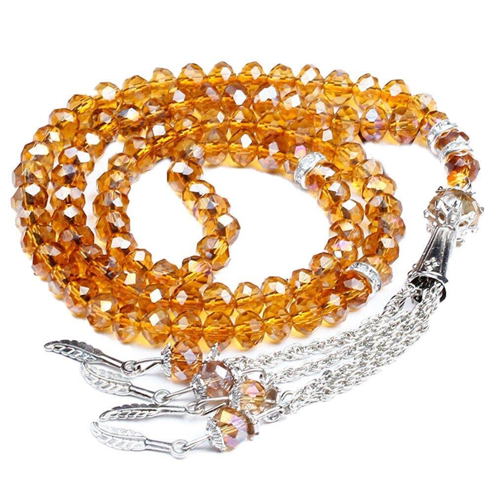 Lpitoy Yellow Muslim Prayer Beads Tasbih Zikr Beads Tasbih Prayer Beads Islam Prayer Rosary Beads Islamic Eid Ramadan Gift