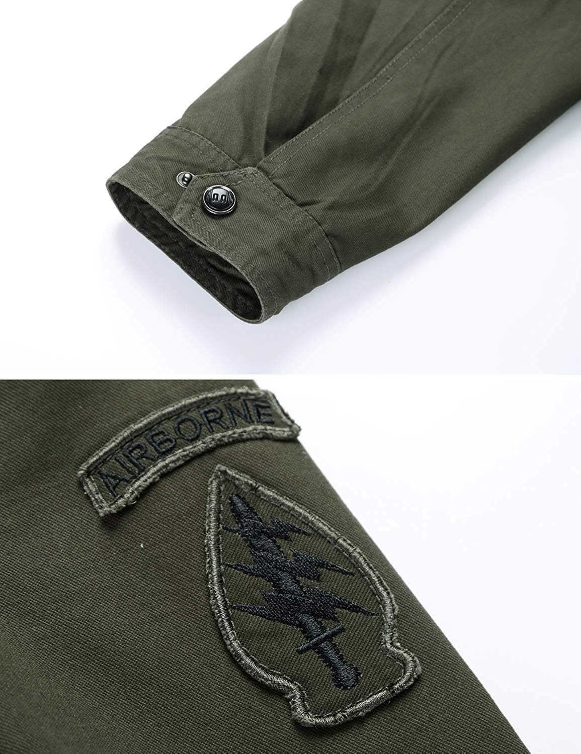 JITUUE Jackets for Men Military Cotton Outdoor Coat Stylish Casual Washed Cotton Tactical Lightweight Windbreaker Jackets
