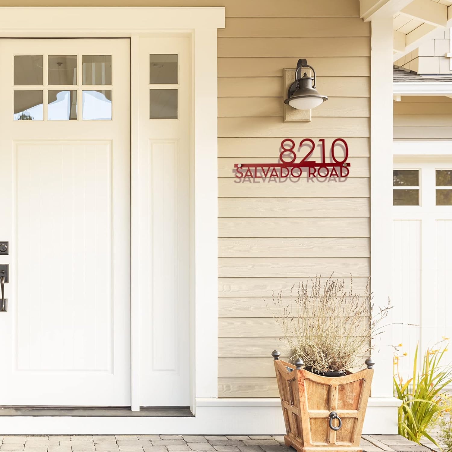 304 Stainless Steel Custom House Numbers for Outside Matte Red,Personalized Address Sign Plaque