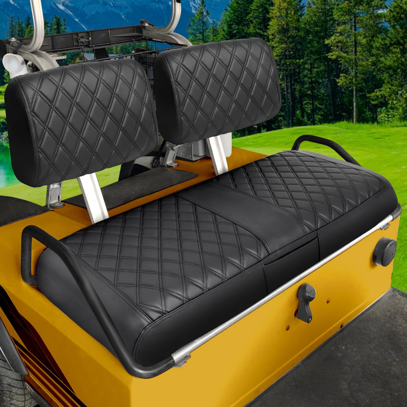 CNNELL 3Pcs Front Seat Covers Leather Black Compatible with