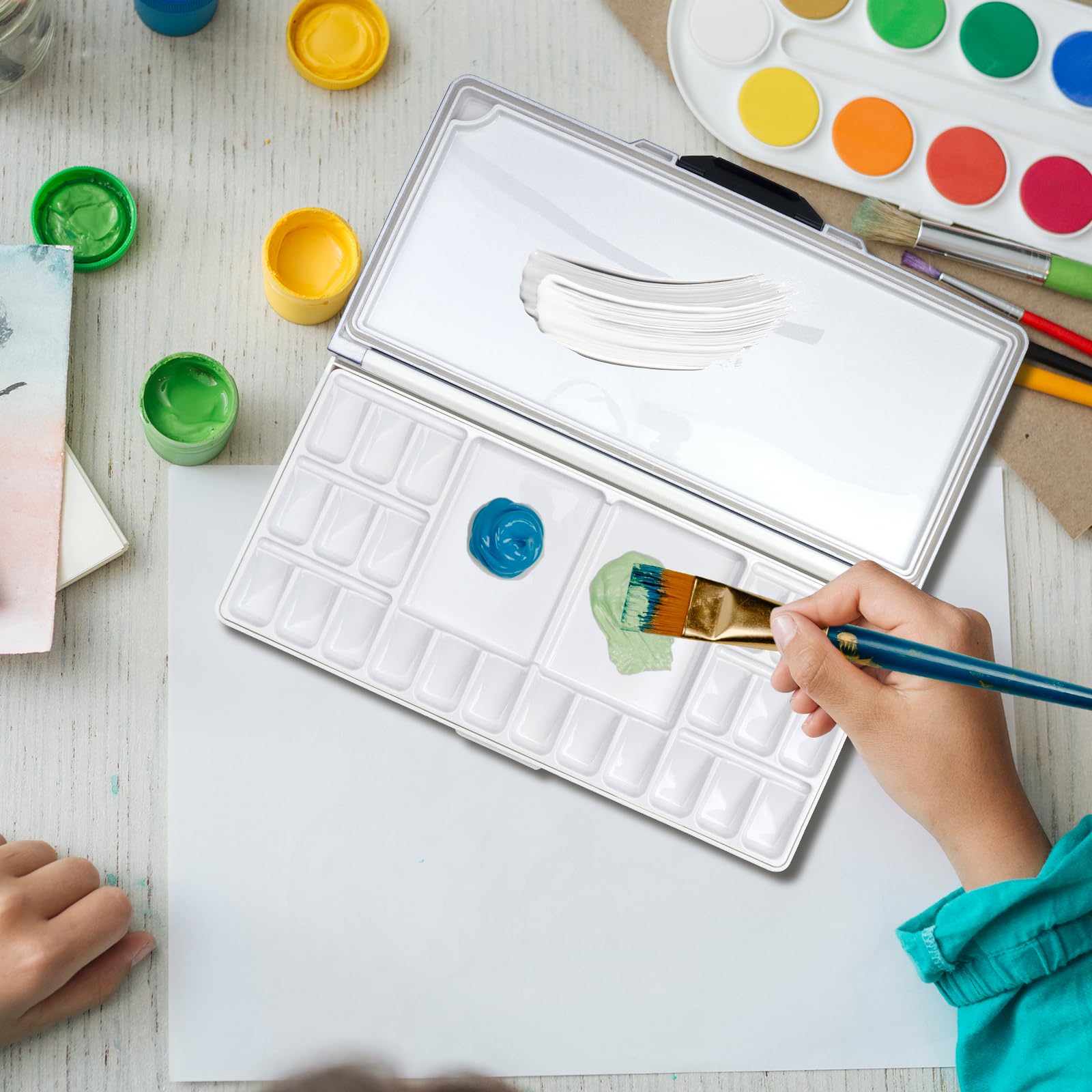 Tavolozza di colori da viaggio, mini set di colori ad acquerello