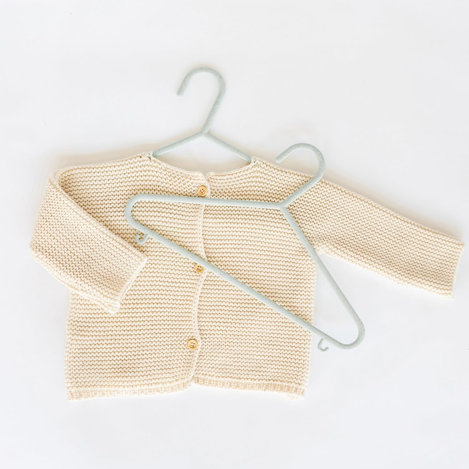 3 Sprouts - Perchas Infantiles - Perchas para Ropa de Bebé y Niños, Perchas de plástico de Paja de Trigo, Pack de 30 - Verde