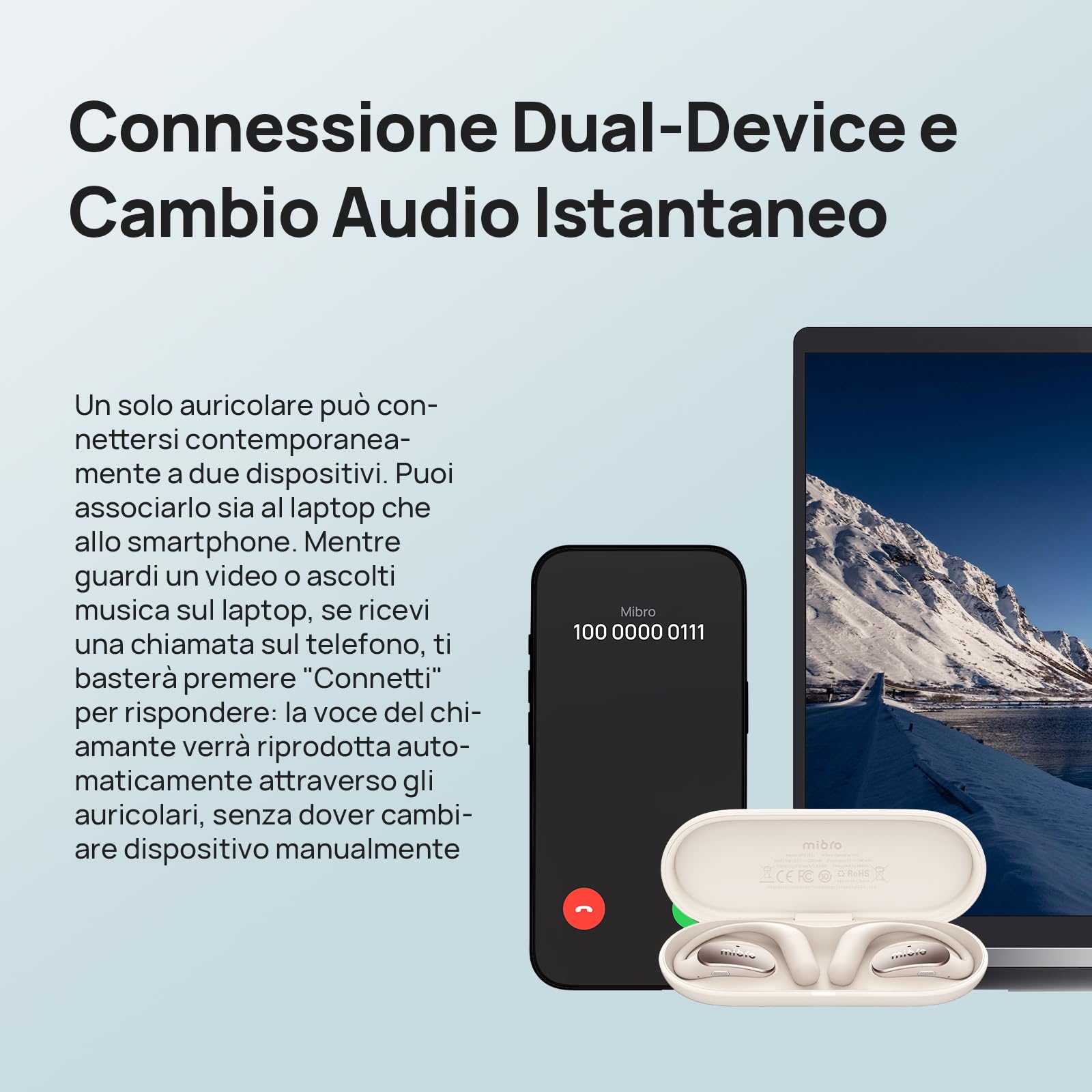 Cuffie Bluetooth Mibro Open-Ear Pro sans fil - Dettaglio