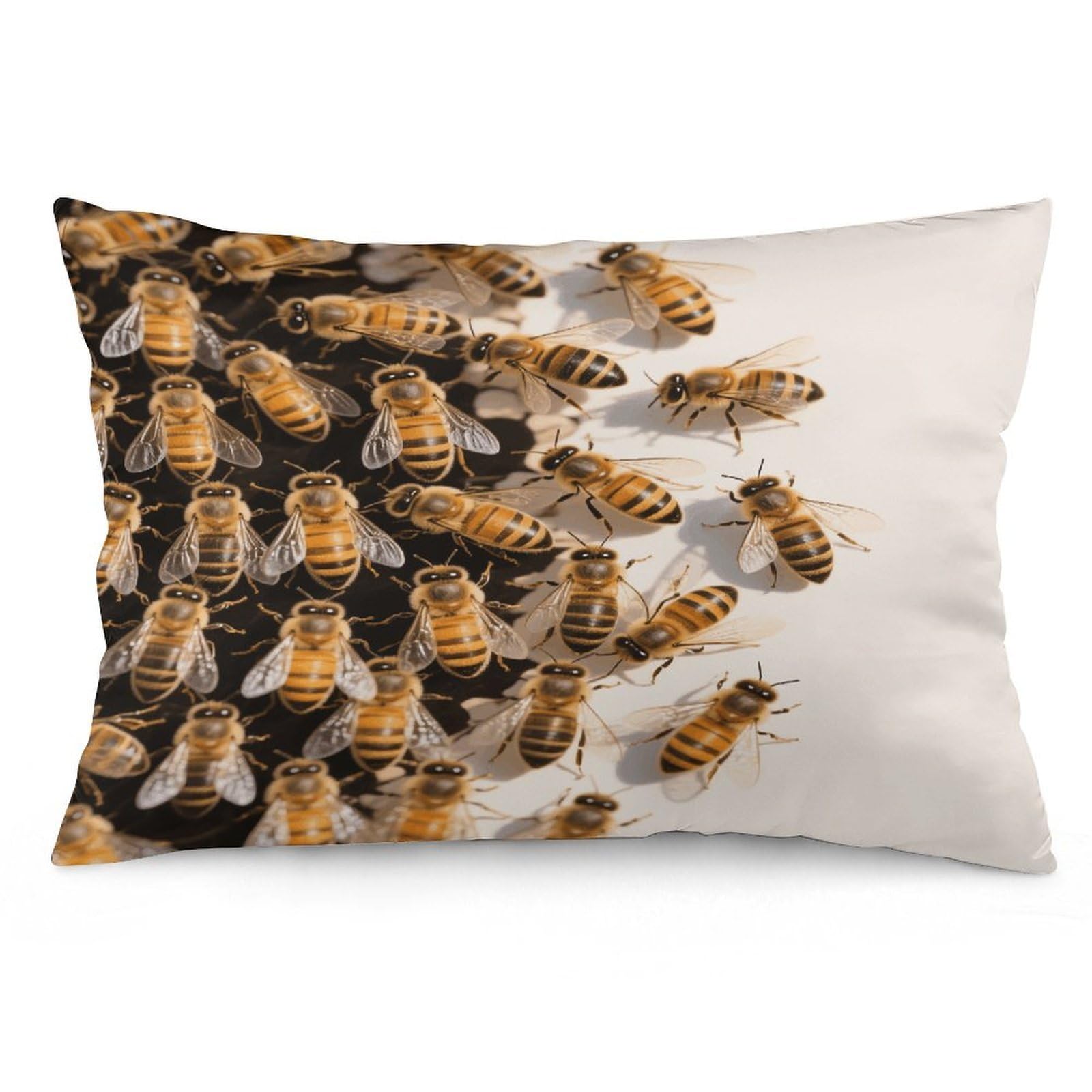 Bees Throw Pillow Cover Soft Pillow Case Decorative Lumbar Pillow Cover Cozy Throw Pillowcase Polyester Rectangular Cushion Case Decor for Couch Sofa Bed