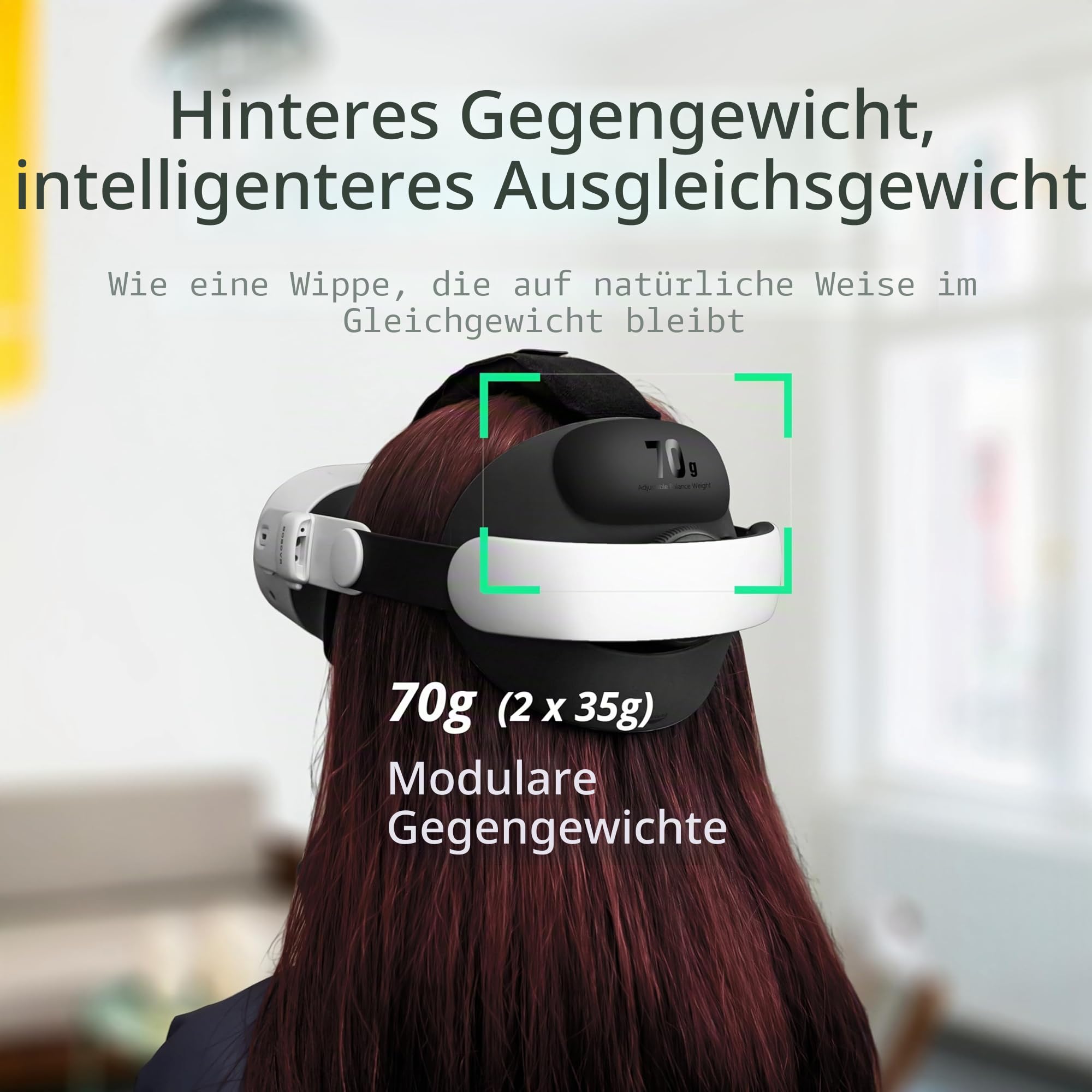 BOBOVR E3 Strap Zubehör, Kompatibel mit Meta Quest3/3S,Hinteres Balancesystem, einstellbarer 70g Gewichtsblock