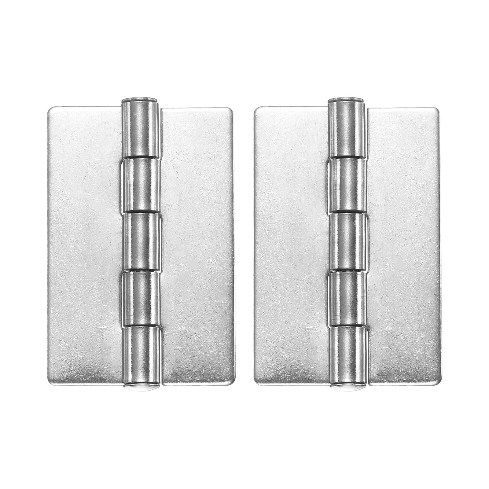 sourcing map 2 Pack Heavy Duty Weldable Hinges, 2.5" x 1.57" x 0.06" Weld on Butt Hinge 304 Stainless Steel Folding Metal Gate Hinges for Trailer Doors, Silver