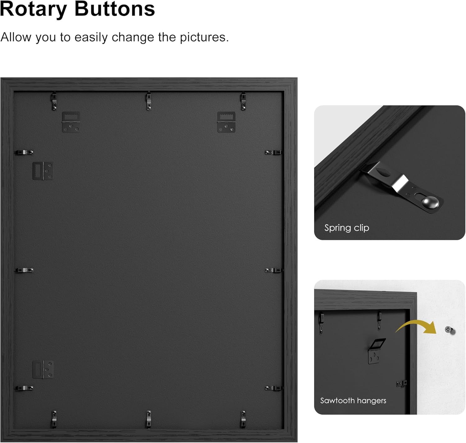 PEALSN 16x20 Picture Frame with Real Glass Front and Black Backboard, Display Pictures 11x14 with Mat or 16 x 20 without Mat, Wall Gallery Photo Frames for Wall Mounting