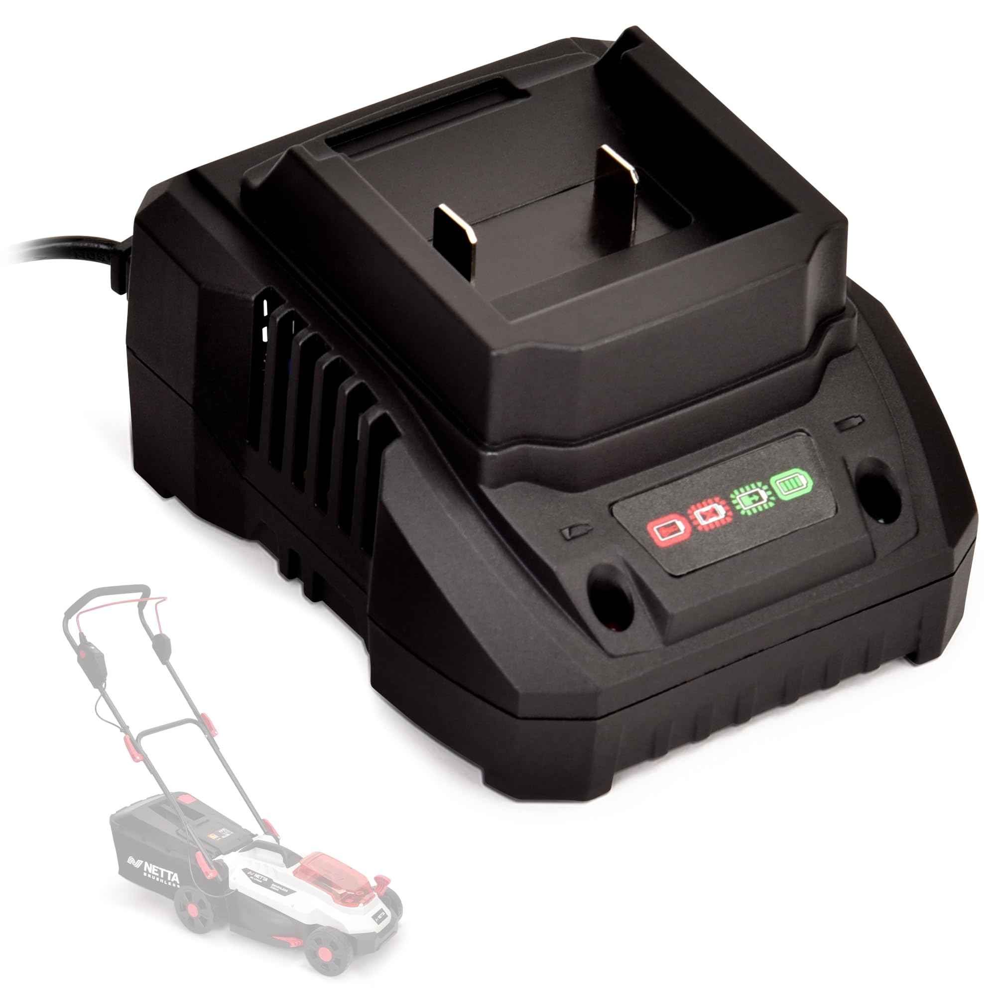 Replacement Single Dock Charger for NETTA Lawnmower, Only Compatible with NETTA 20V & 40V Lawnmower